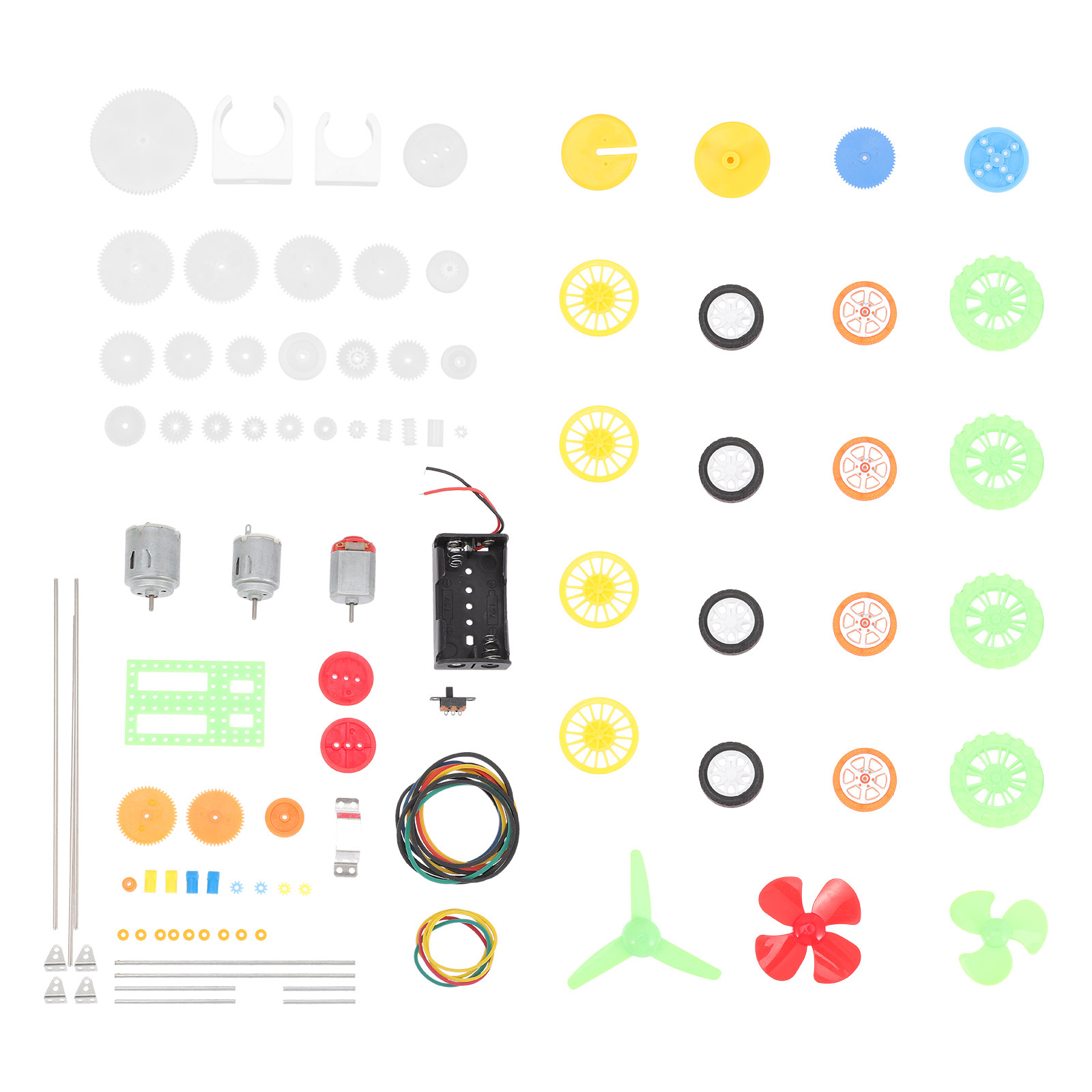 Science Kit - 112-delige DC-motor tandwielset, kunststof wielen, accessoires